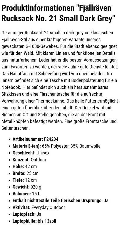 Zaini: Fjällräven Rucksack Nr. 21 – Usato da Uster venduto da Kauftiger 2