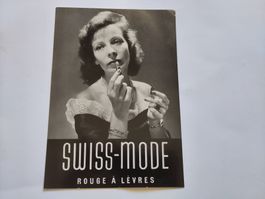 Werbekarte, Fotografie für Lippenstift SWISS-MODE, ca 1945