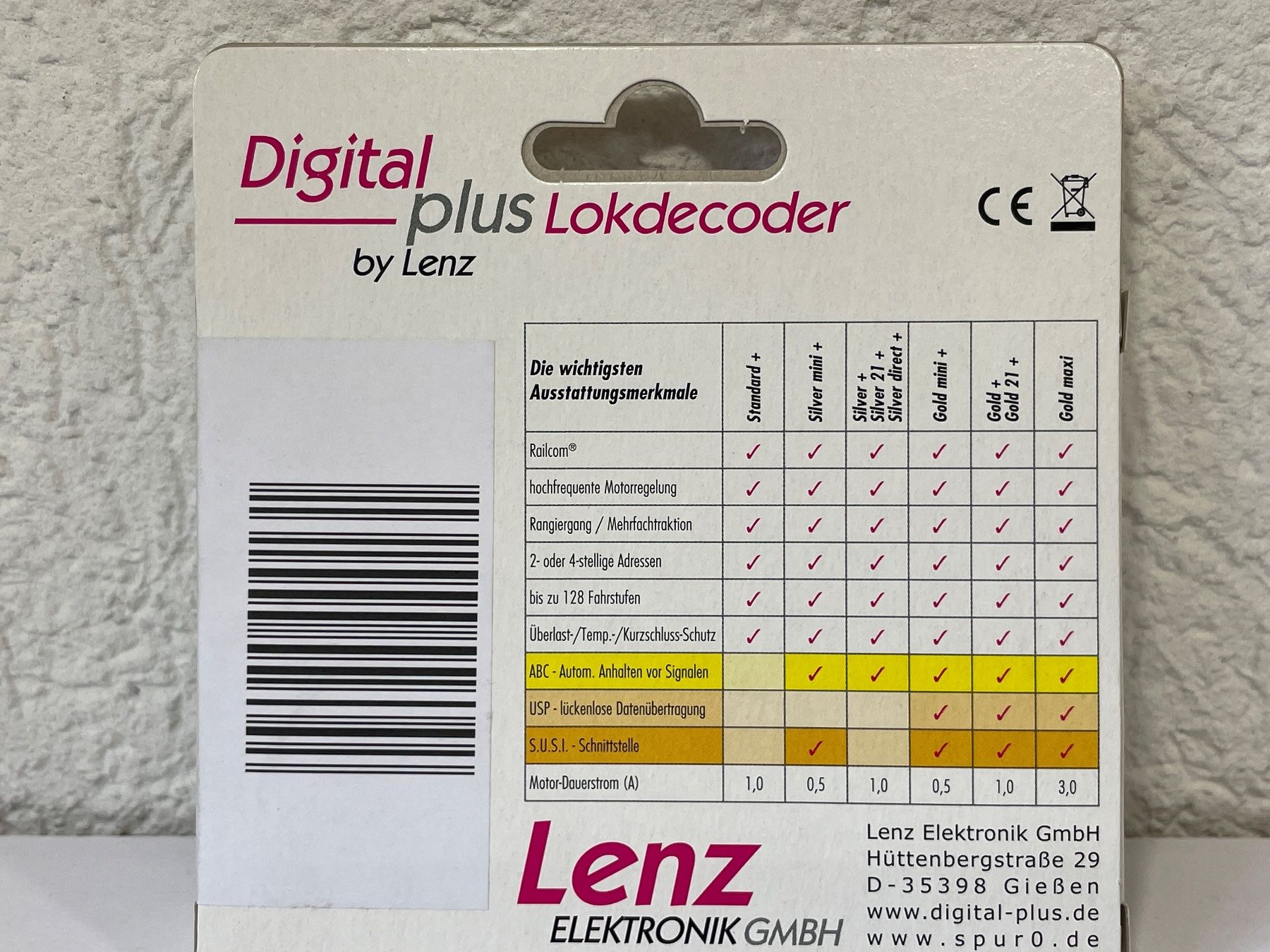 Lenz Modellini di ferrovie: LENZ Digital Plus Lokdecoder 10411-01, GOLDmini +, NEU – Nuovo e nell'imballaggio originale da Wilderswil venduto da Modellbahn-Shop-Moll 2