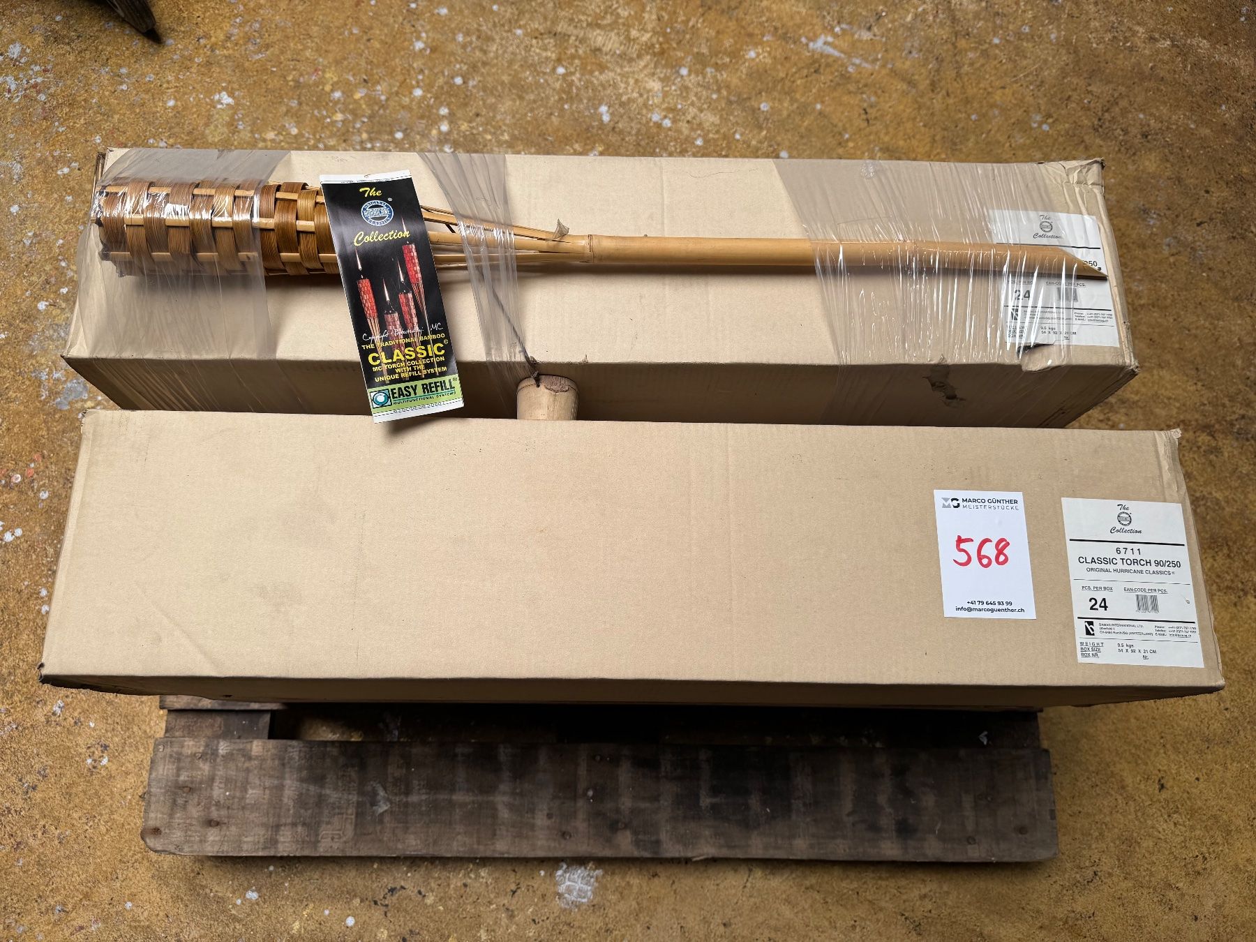 Kerzen: 568 Posten Bambus Gartenfackel aus Liquidation – Gebraucht aus Derendingen von Meisterstuecke