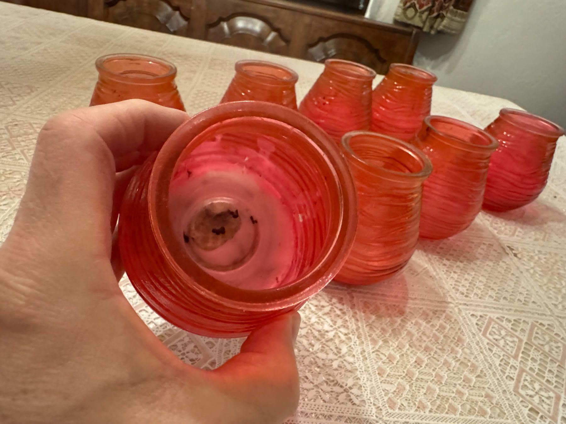 Kerzenständer: 8er Set Windlichter Glas rot gebraucht – Gebraucht aus Winterthur von sportdisco2 8