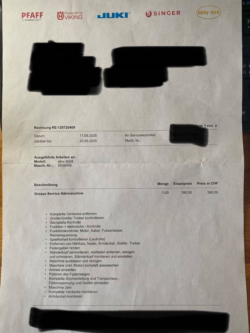 Elna Macchine da cucire: Elna 6004 Nähmaschine – Usato da Welschenrohr venduto da Mona_Ricardo 6