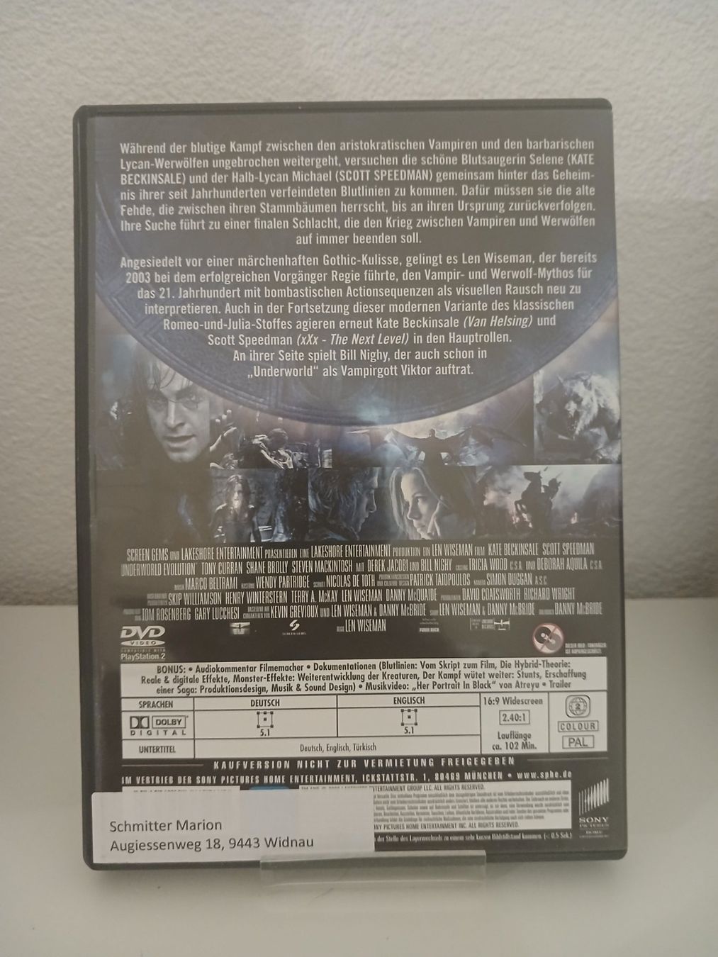 Tutti i DVDs: Underworld 1-5 Bluray – Usato da St. Margrethen SG venduto da SamusAran 9