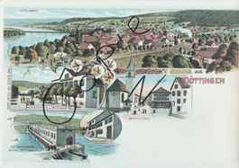 Gruss aus Döttingen -  (AK-Lithoansicht um 1900 im Form. A4)