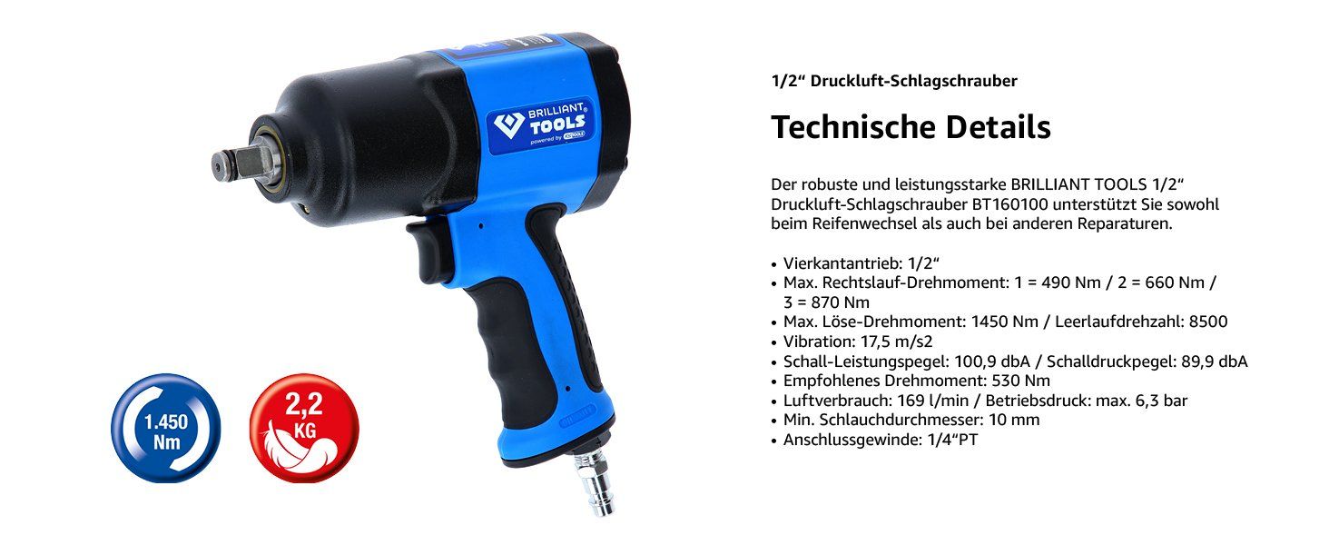 Tutti gli attrezzi: Druckluft Schlagschrauber 1450 Nm Brilliant Tools BT160100 – Usato da Adlikon b.Regensdf venduto da Cappo 8