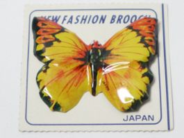 70's Metall Schmetterling Brosche made in Japan NOS