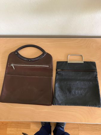 2 antike Ledertaschen