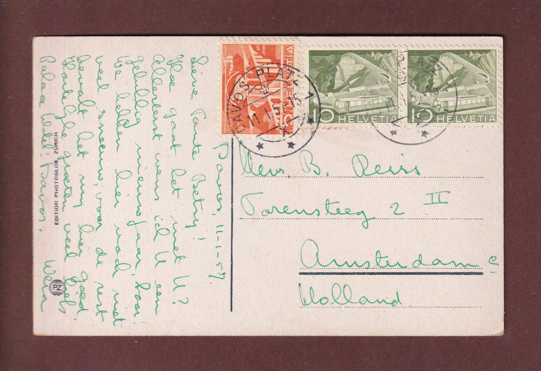 Cartoline postali: DAVOS von der Schatzalp – Usato da Pully venduto da nicecards 1