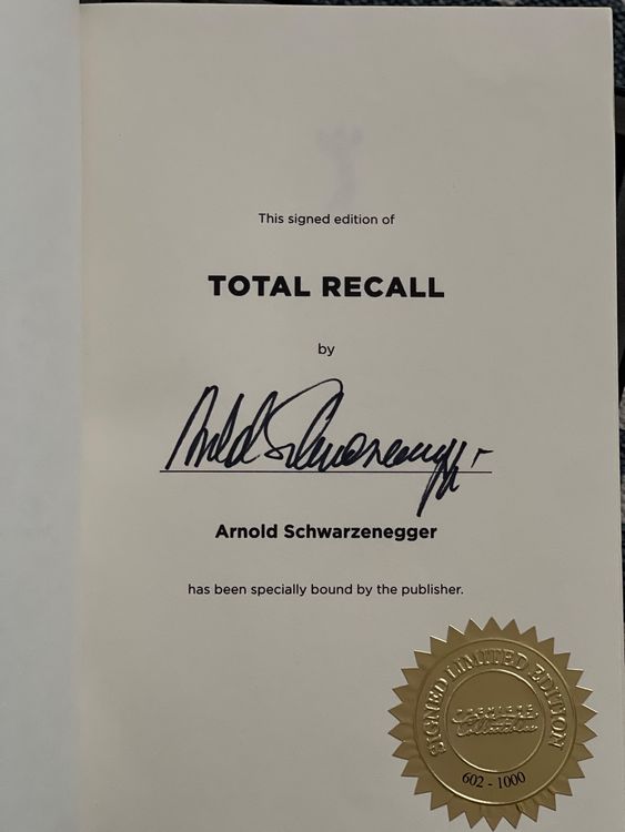 Buch Mit Dem Originalautogramm Von Arnold Schwarzenegger | Kaufen Auf ...