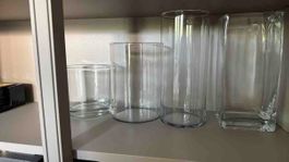 4 Glasvasen rund und rechteckig guter Zustand