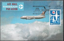 1956 MK Swissair 25 jAHRE + Marke passend selten ab 1.-