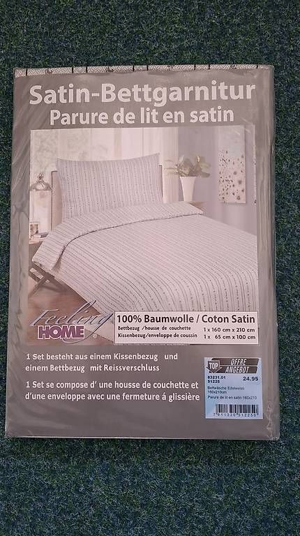 Biancheria da letto: Bettgarnitur Satin 160x210  / 65x100 – Nuovo e nell'imballaggio originale da Möhlin venduto da atrav