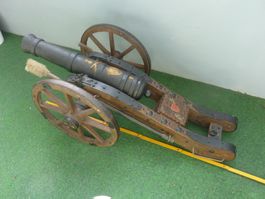 Militär MODELL KANONE Holzmodell Artillerie Schule Idar-Ober