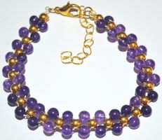 Armband B-960 – Amethyst 4mm – 17-25cm verstellbar