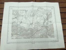 Carte topographique ancienne Kt.SO. Aura 1877-1904.Rare!