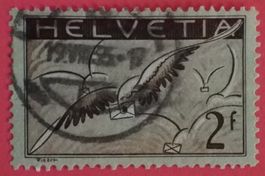 WE86) F13, Flugpostmarke Taube, Vollstempel Kt. 140.-