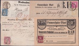 1859-1946, SPEZIALSAMMLUNG EMMENTAL in 2 Alben, 178 Briefe.