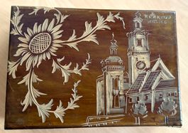 Boîte ancienne en bois - Krakow (Pologne) - 24 cm X 17cm