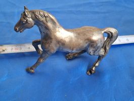 Silber Pferd Vintage Deko Figur Hengst