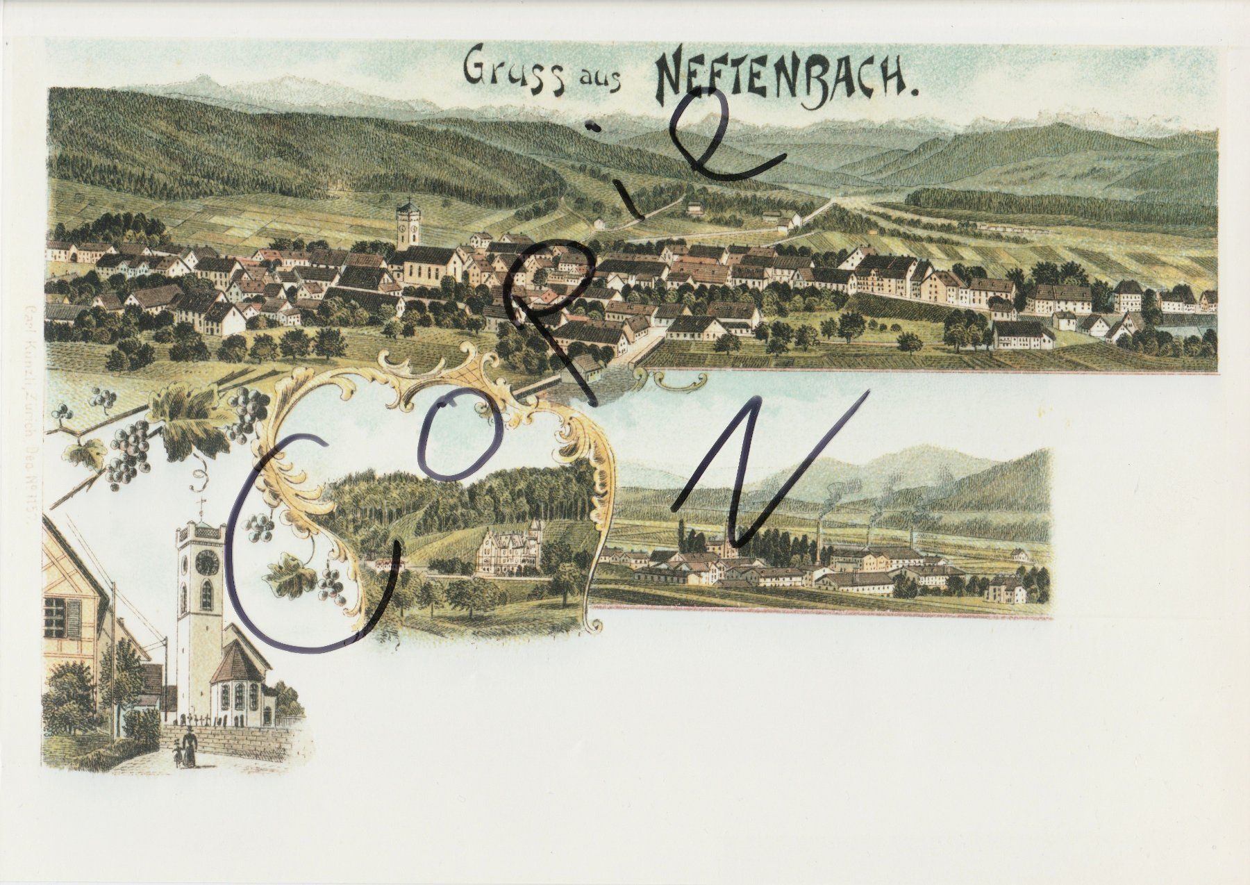 Cartes postales: Gruss aus Neftenbach - (Litho-Ansicht um 1900) – D'occasion à Fällanden par Blausegelfliege