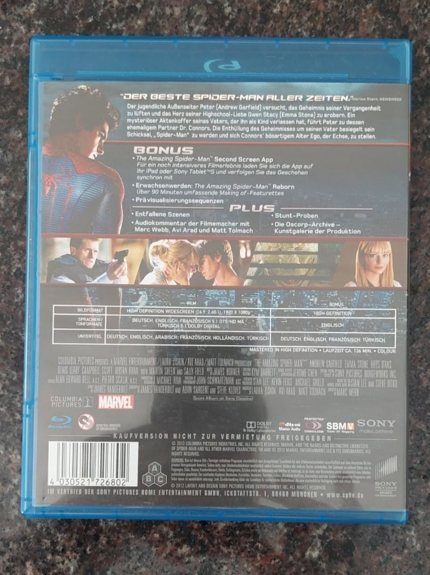 Tutti i DVDs: Blu-ray The amazing Spider-Man – Usato da Erlinsbach venduto da pfunky 1