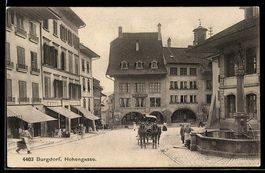 AK Burgdorf, Hohengasse mit Brunnen