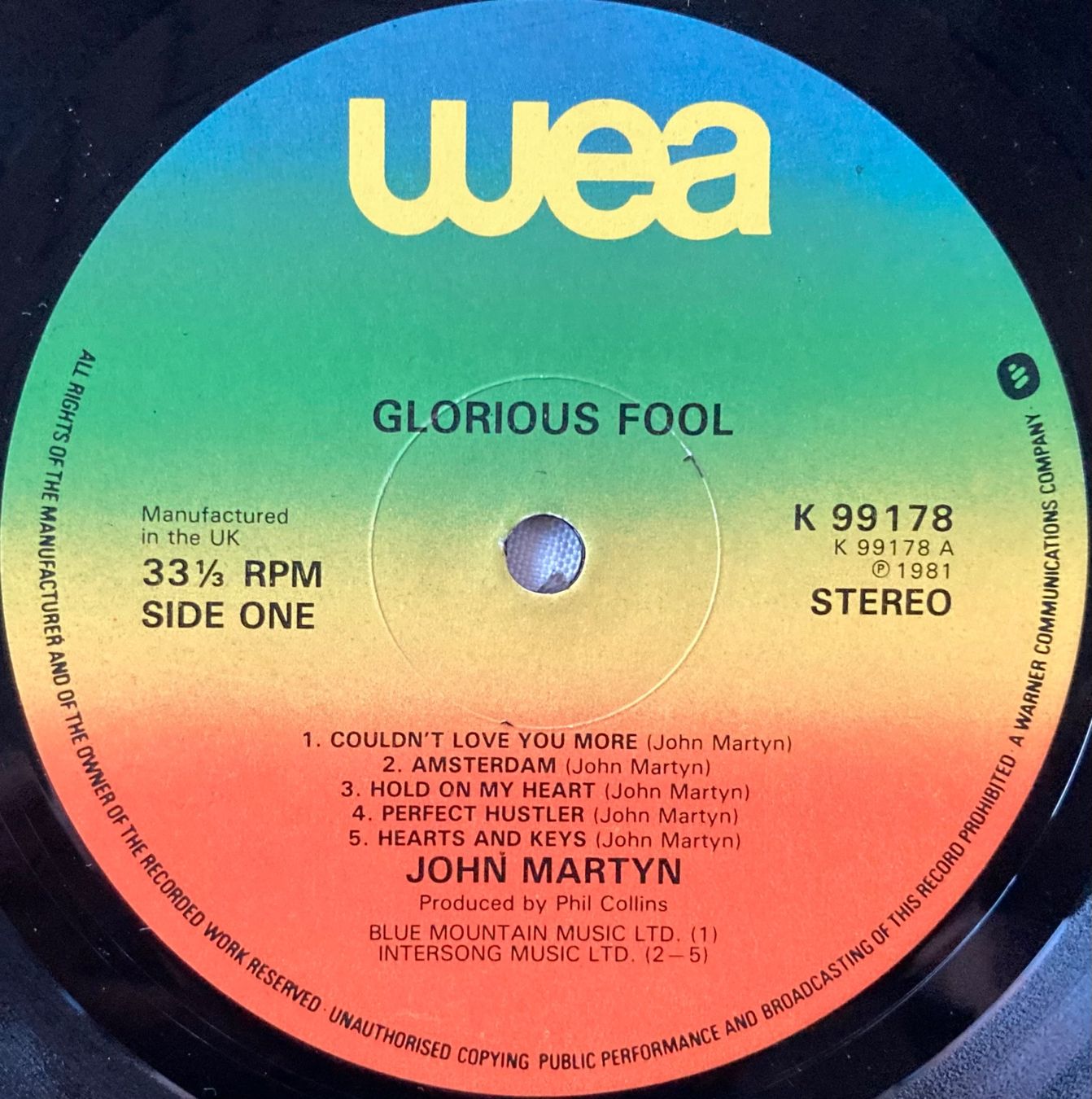 Vinyles: JOHN MARTYN - GLORIOUS FOOL – D'occasion à Poliez-Pittet par Newtown-Records 2