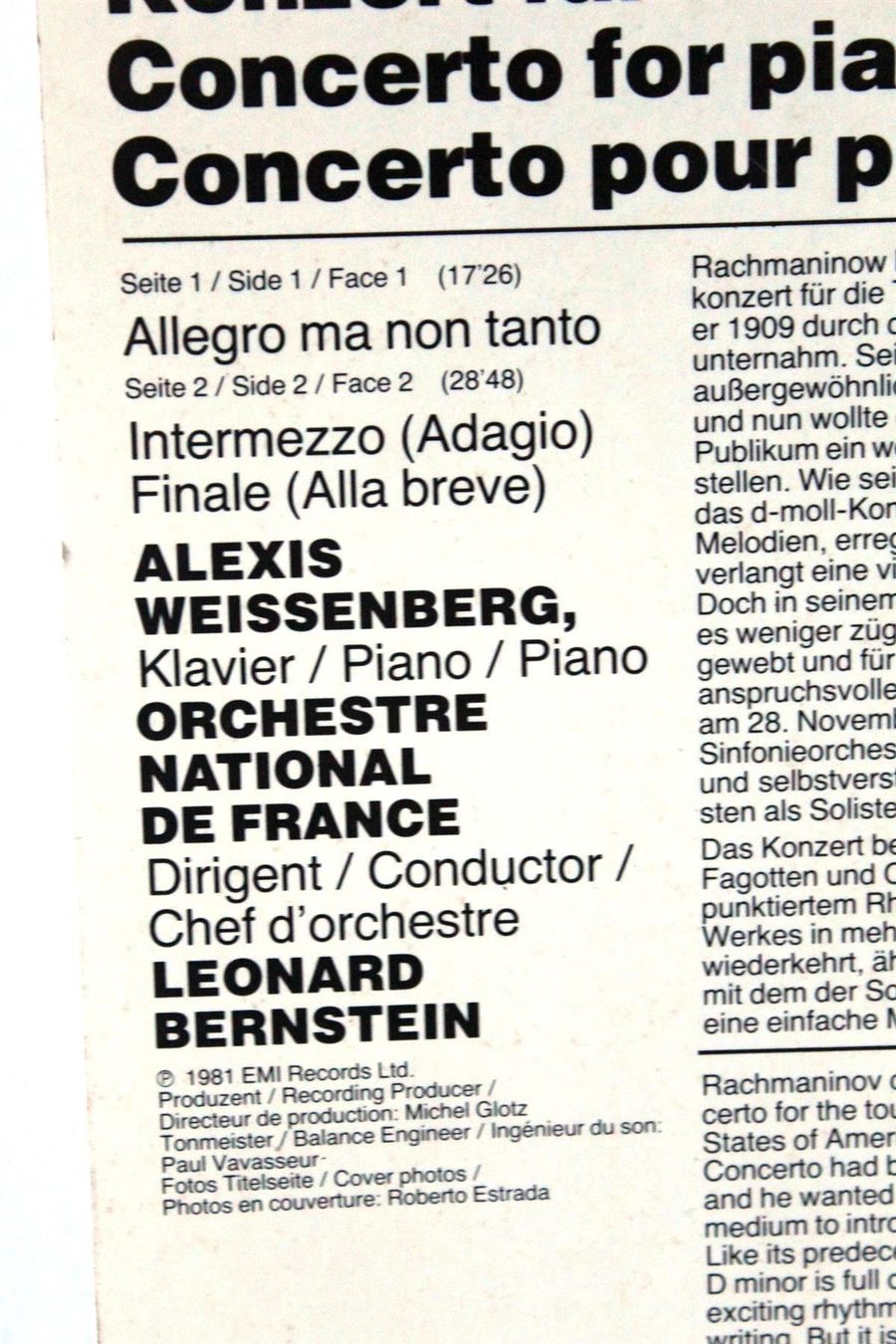 Autogramme: Rachmaninov / Weissenberg / Bernstein – Gebraucht aus Bern von kultiges 6