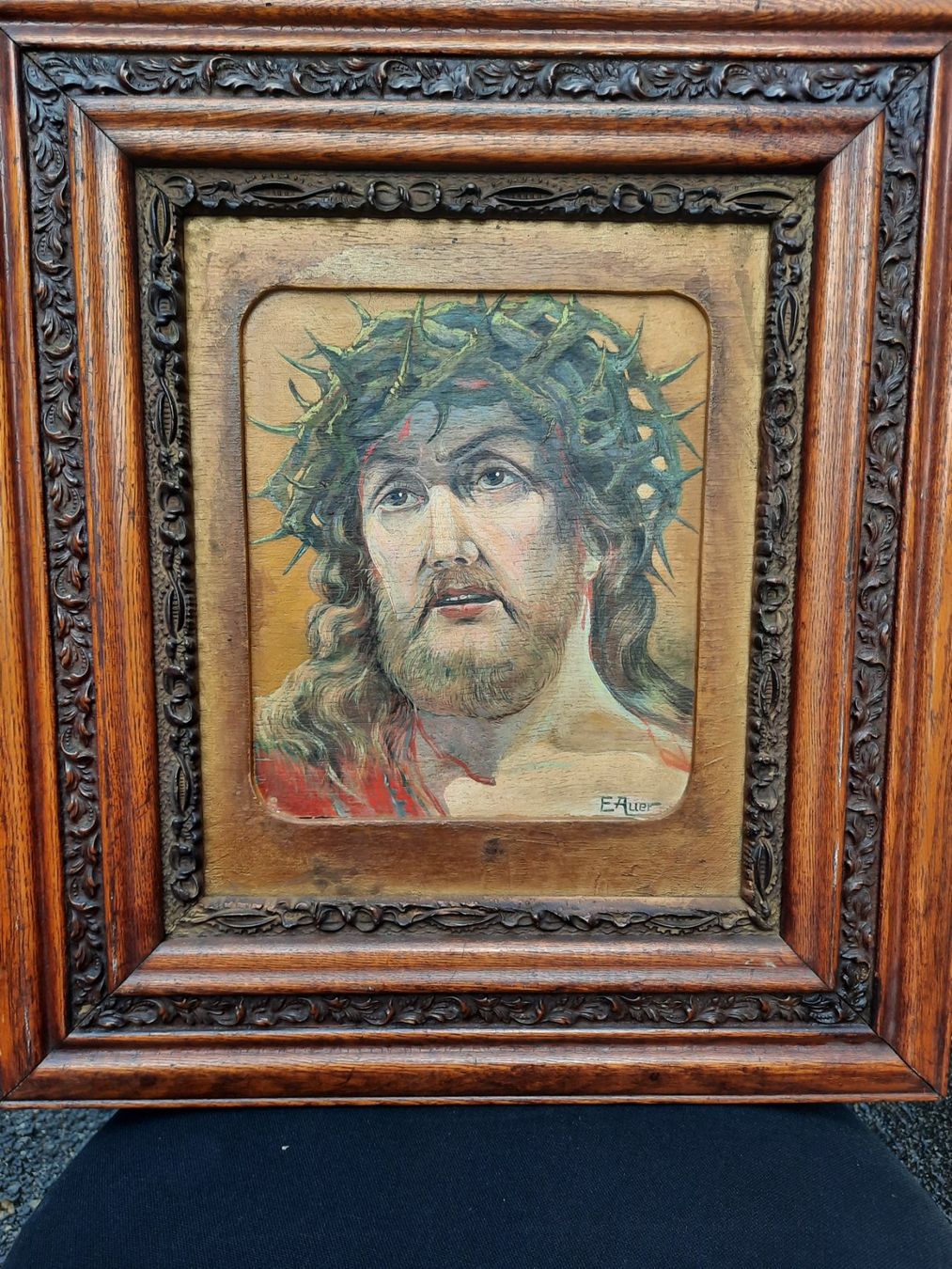 Dipinti: Heiligenbild, Gemälde, Jesus, signiert – Usato da Weinfelden venduto da JoeBaer