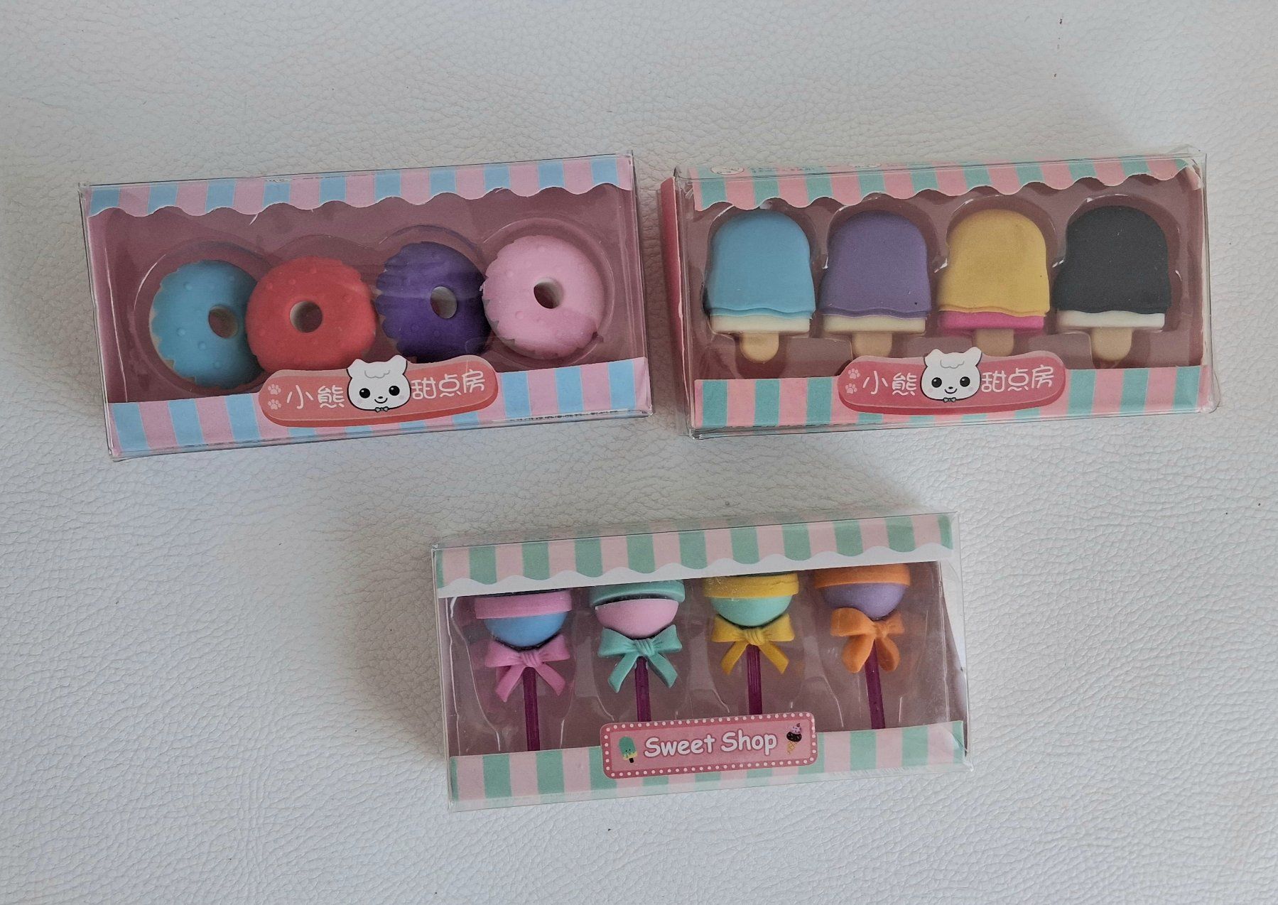 Altro in Scrittura & Disegno: 3 Set Radiergummi (Donuts - Lollipops- Ice creams) – Nuovo e nell'imballaggio originale da Sarmenstorf venduto da Lunares