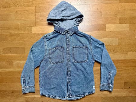 ZARA Jeanshemd mit abnehmbarer Kapuze Jungen Hemd 164 13-14