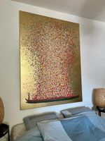 Bild/Gemälde KARE Design Flower Boat Gold Rot 120x160cm
