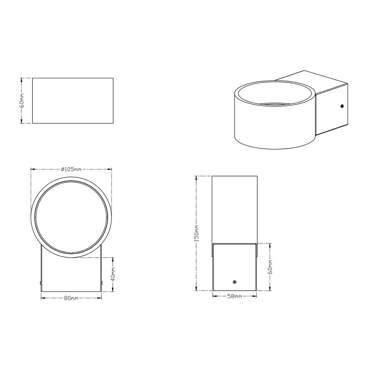 : LED Wandleuchte, Weiss, 10 cm x 6 cm – Nuovo (secondo la descrizione) da Kreuzlingen venduto da Smart-Light 3