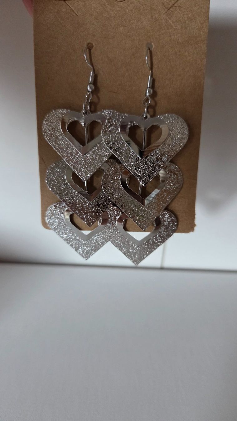 Orecchini pendenti & Orecchini a lobo: Ohrringe Modeschmuck Herzen Boho Style silberfarben NEU – Usato da Weggis venduto da Leeclipse 3