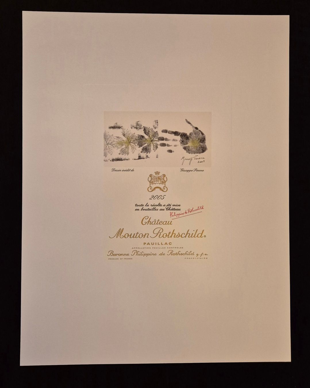 Grafiken & Lithographien: Mouton Rothschild Litho, 2005, Giuseppe Penone – Gebraucht aus Luzern von Louis-XVI 1
