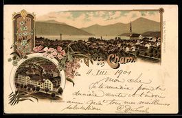 Litho Cham, Milchsiederei, Blick über d