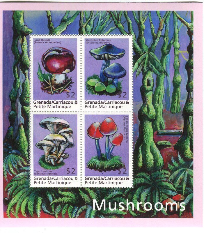 Alle Briefmarken: Block "Pilze". Grenada. – Neu und originalverpackt aus Basel von Butsch5