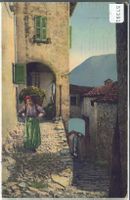 Lago di Lugano - Un vicolo a Gandria - Litho