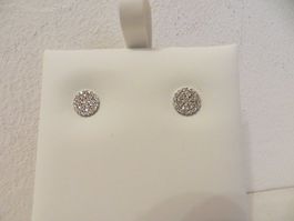 OHRSTECKER 750/18 KARAT WEISSGOLD MIT FUNKELNDEN ZIRKONIA