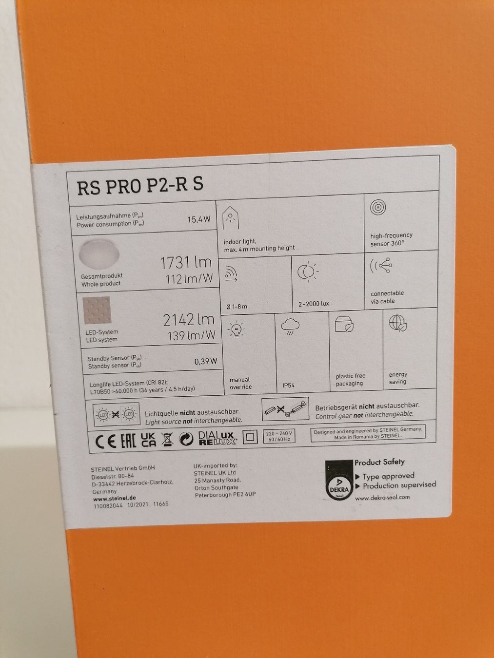 Steinel Kronleuchter & Deckenlampen: Steinel RS PRO P2-R S LED-Innenleuchte, mit Sensor. NEU – Neu und originalverpackt aus Pfäffikon ZH von xxmopsxx 1