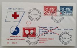 Dänemark Rotes Kreuz 1964/67, FDC -Speziell, 2 Stempel