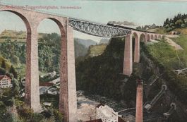 Bodensee-Toggenburg-Bahn-Sitterbrücke 1912-Dampflockbahn.