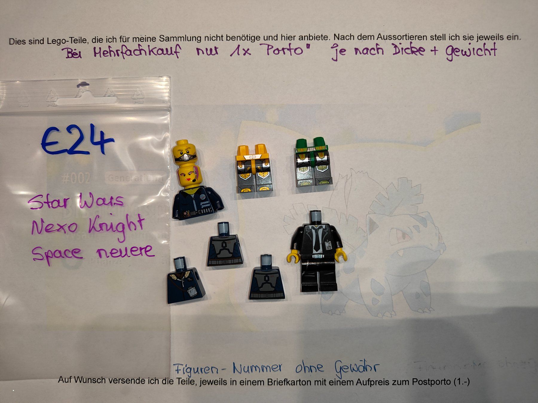 Lego Kit di costruzioni: Legofigurenteile zu Nexo / SW und Space III   /E24 – Usato da St. Gallen venduto da Bisaknosp