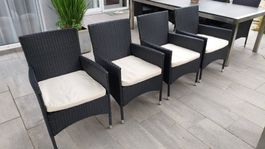 8 Polyrattan Gartenstühle mit Kissen, Sommer-Schnäppchen!