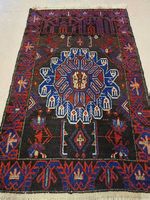 88×148 Orientteppich Belutsch Handgeknüft gereinigt