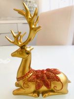 EINZELSTÜCK SONDERPREIS ‼️  🫎 Hirsch Statue Rot Gold NEU