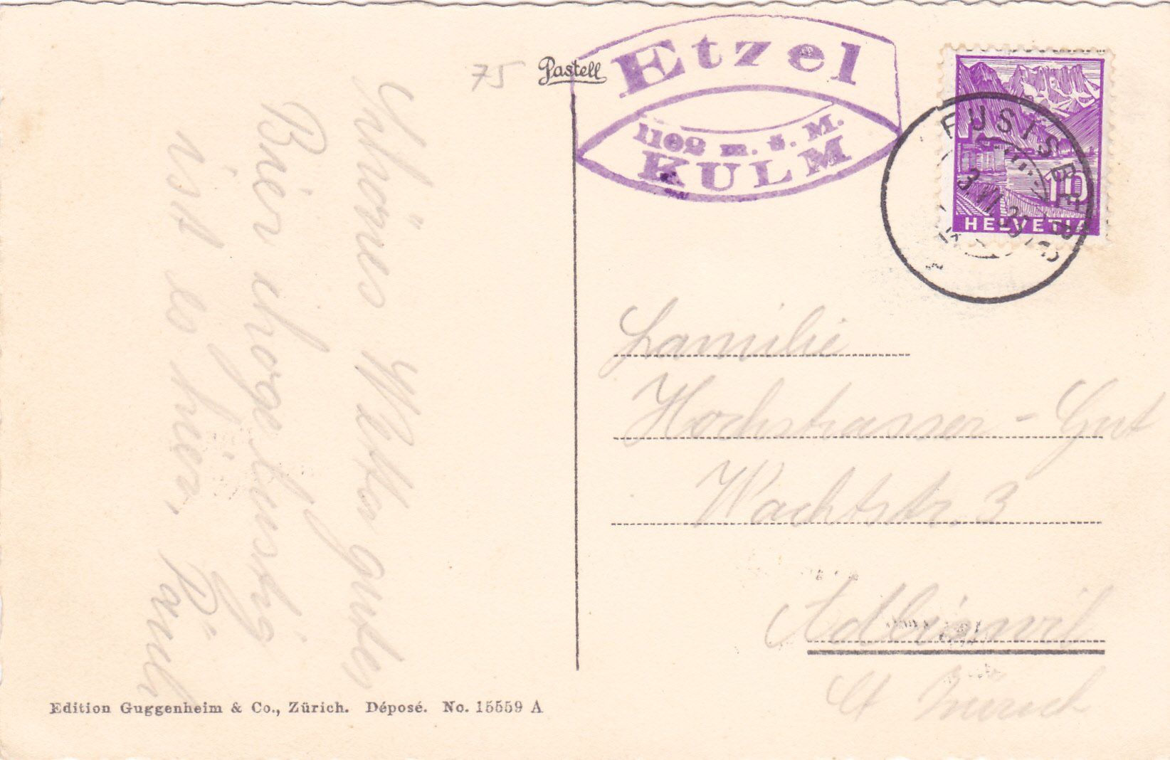 Cartoline postali: Blick vom Etzel-Kulm gegen Säntis /ad – Usato da Hombrechtikon venduto da Rudolf07 1