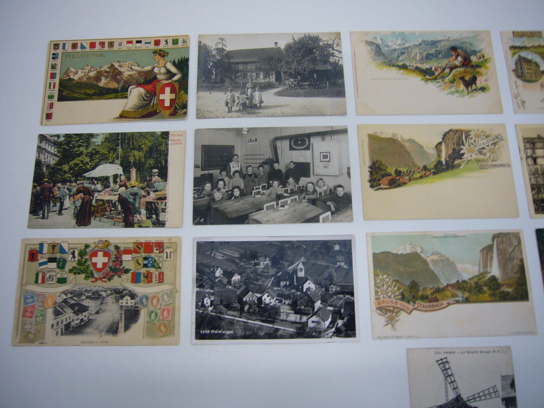 Cartoline postali: Ansichtskarten 16 Stück, diverse Orte Schweiz / Frankreich – Usato da Affoltern am Albis venduto da Stationeleven 1