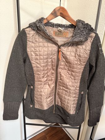 TorstaiJacke, Grau/Beige, Kapuze, Grösse 38