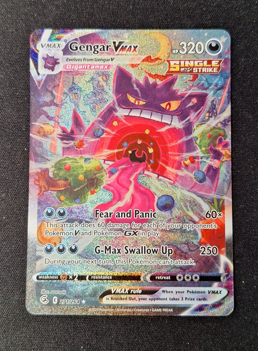 Pokémon Carte collezionabili: Genger VMAX (FST 271) | ENG | Fusion Strike – Usato da Andwil SG venduto da popatus 1